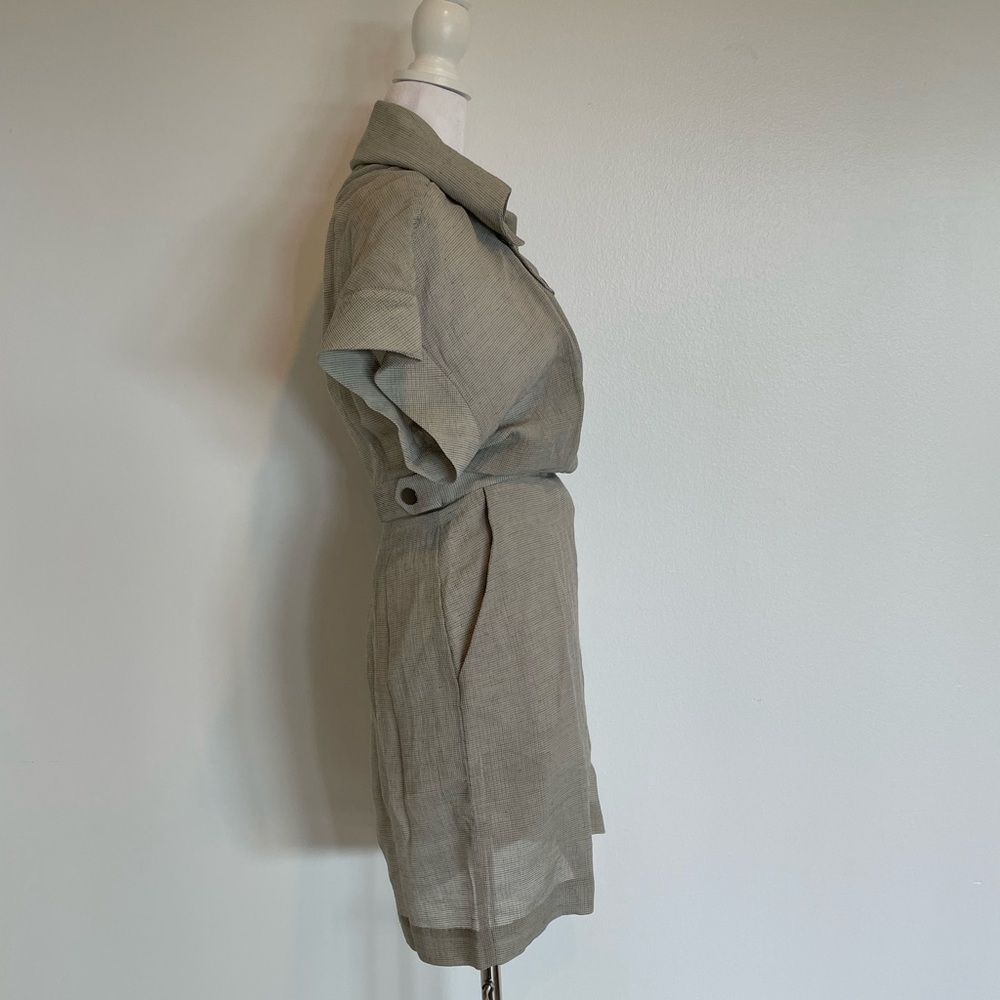 Roanik Grey Button Dress Size 6 - image 4